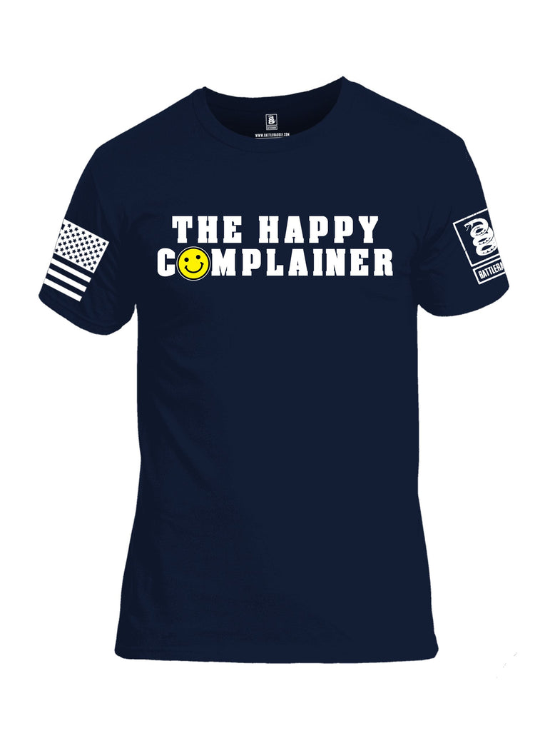 Battleraddle The Happy Complainer White Sleeves Men Cotton Crew Neck T-Shirt