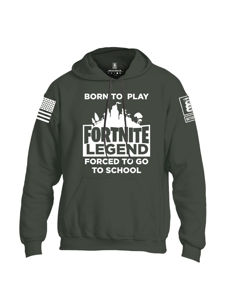 Battleraddle Born To Play White Sleeves Uni Cotton Blended Hoodie With Pockets