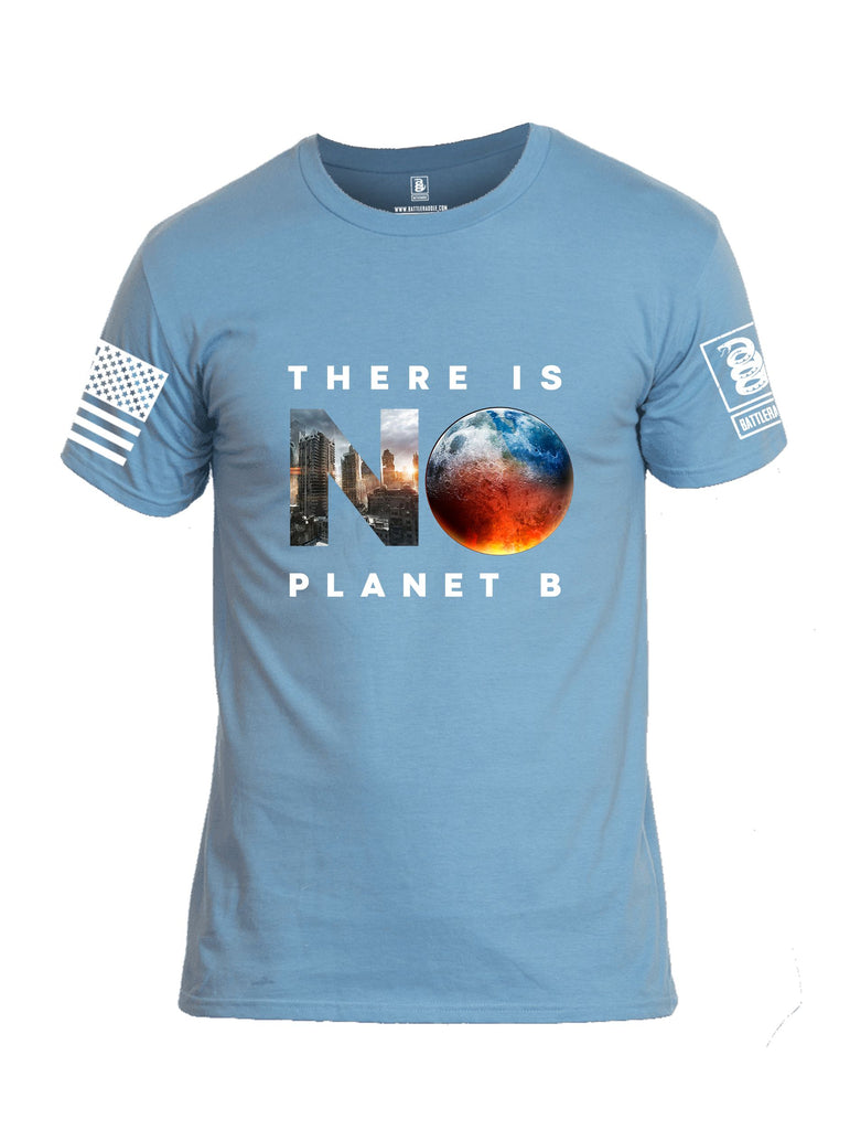 Battleraddle There Is No Planet B White Sleeves Men Cotton Crew Neck T-Shirt