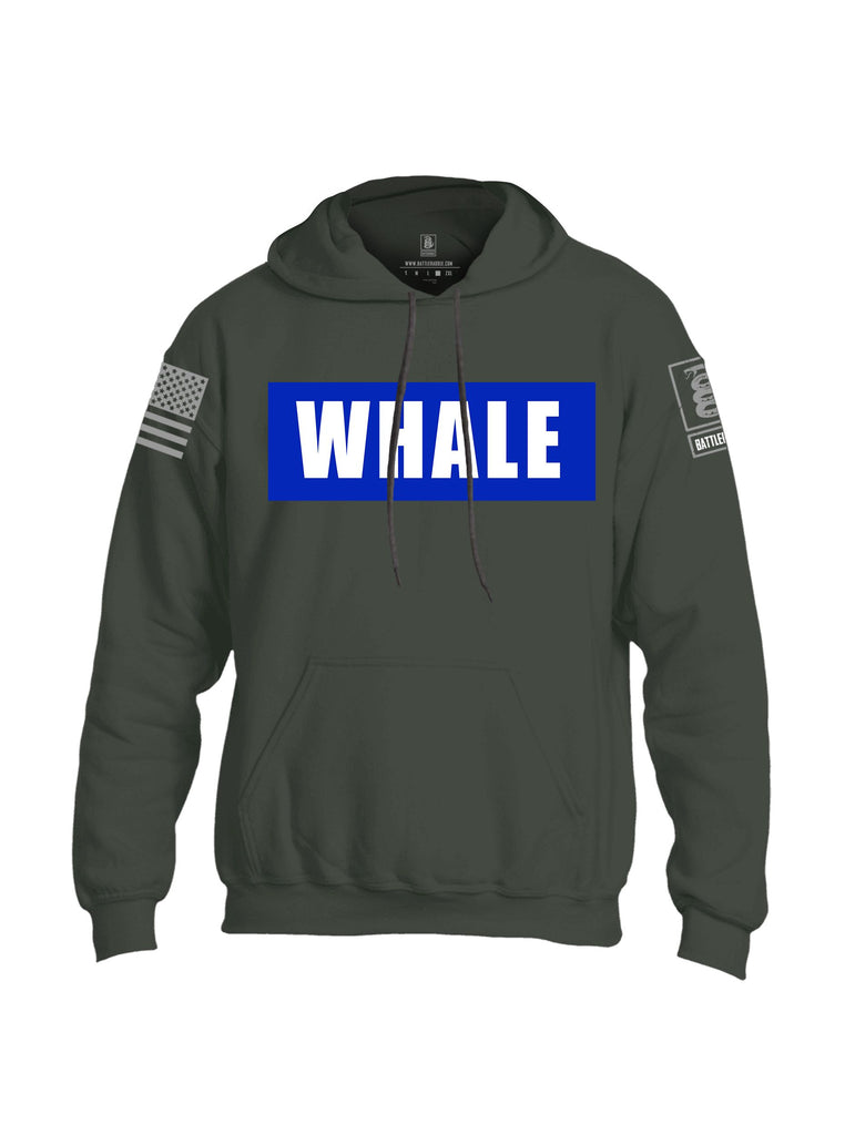 Battleraddle Whale Grey Sleeves Uni Cotton Blended Hoodie With Pockets
