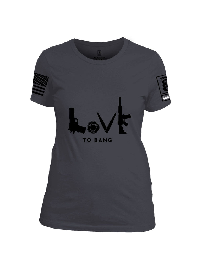 Battleraddle Loveto Bang Black Sleeves Women Cotton Crew Neck T-Shirt