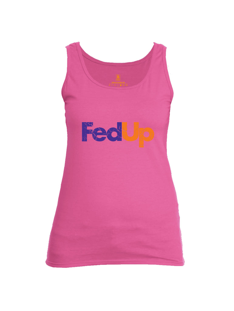 Battleraddle Fed Up Orange {sleeve_color} Sleeves Women Cotton Cotton Tank Top