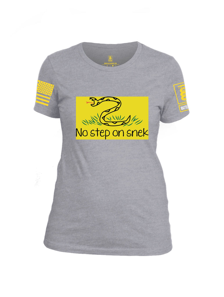 Battleraddle No Step On Snek Yellow Sleeves Women Cotton Crew Neck T-Shirt