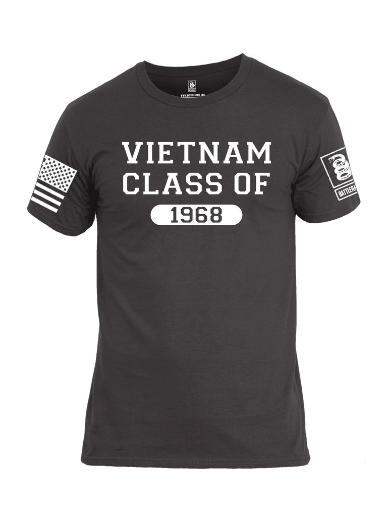 Battleraddle Vietnam Class Of 1968 White Sleeves Men Cotton Crew Neck T-Shirt