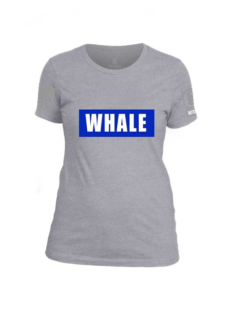 Battleraddle Whale Grey Sleeves Women Cotton Crew Neck T-Shirt