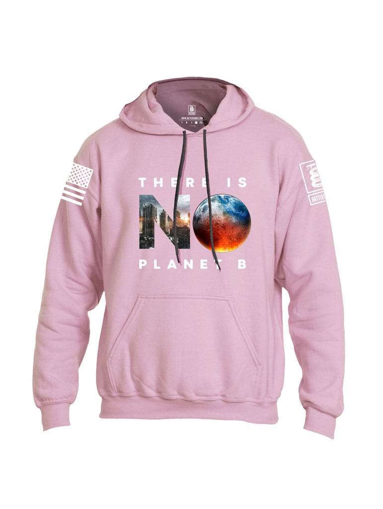 Battleraddle There Is No Planet B White Sleeves Uni Cotton Blended Hoodie With Pockets