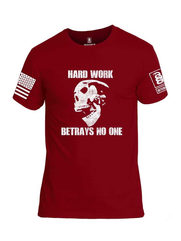 Battleraddle Hard Work Betrays No One White Sleeves Men Cotton Crew Neck T-Shirt