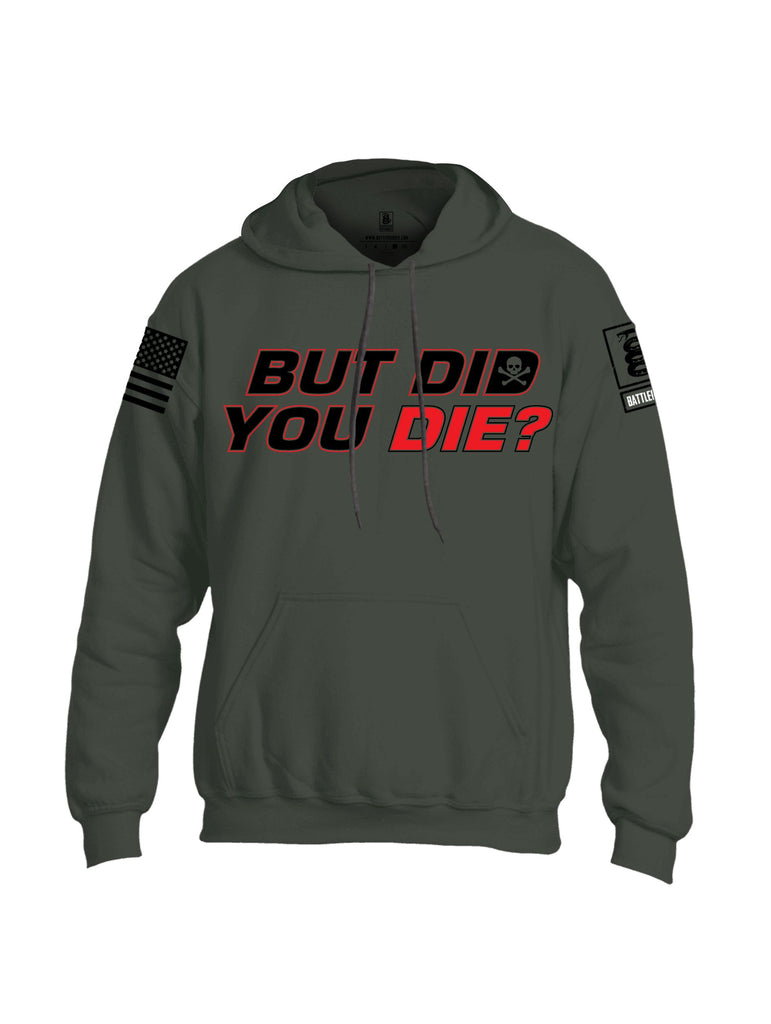 Battleraddle But Did You Die Black Sleeves Uni Cotton Blended Hoodie With Pockets