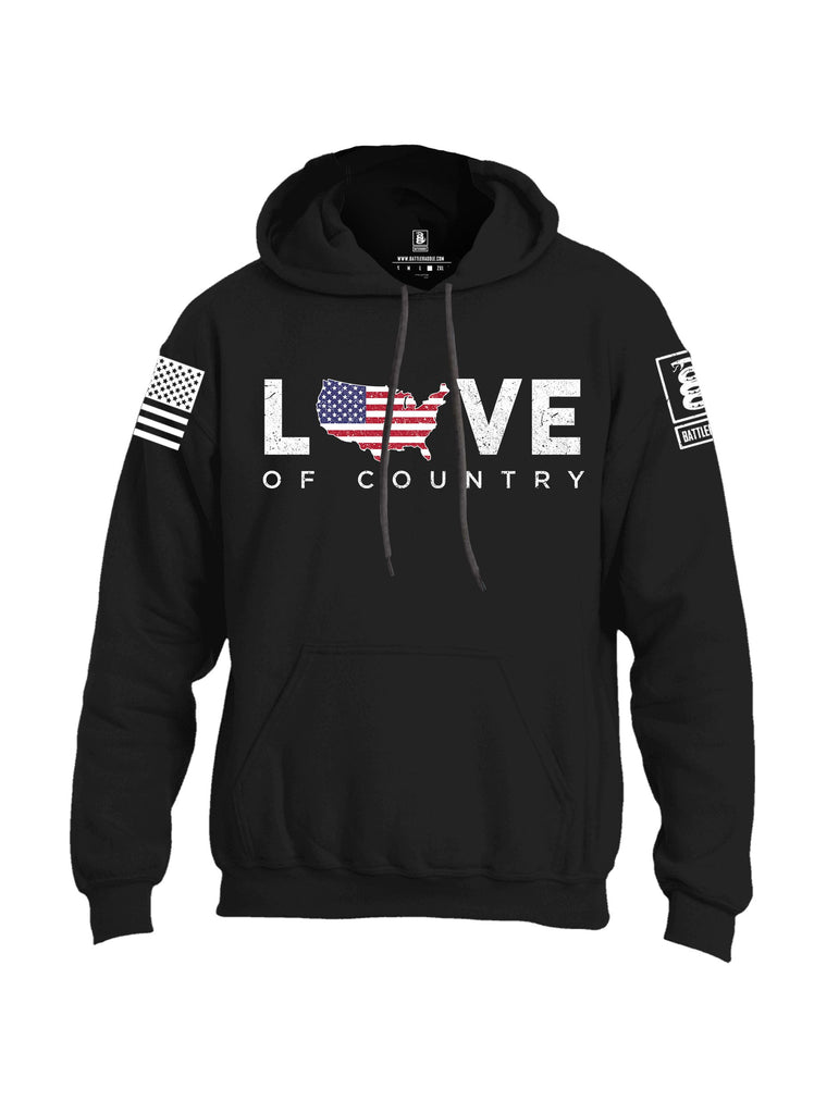 Battleraddle Love Of Country White Sleeves Uni Cotton Blended Hoodie With Pockets