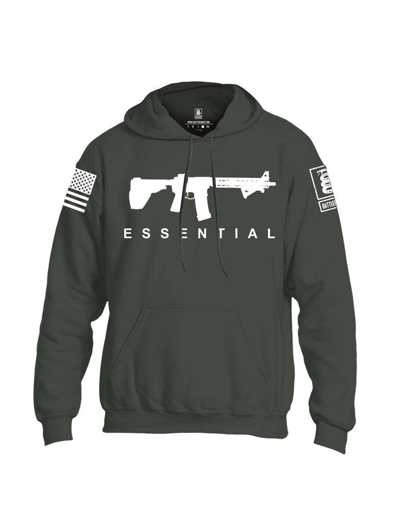 Battleraddle Ar15 Essential White {sleeve_color} Sleeves Uni Cotton Blended Hoodie With Pockets