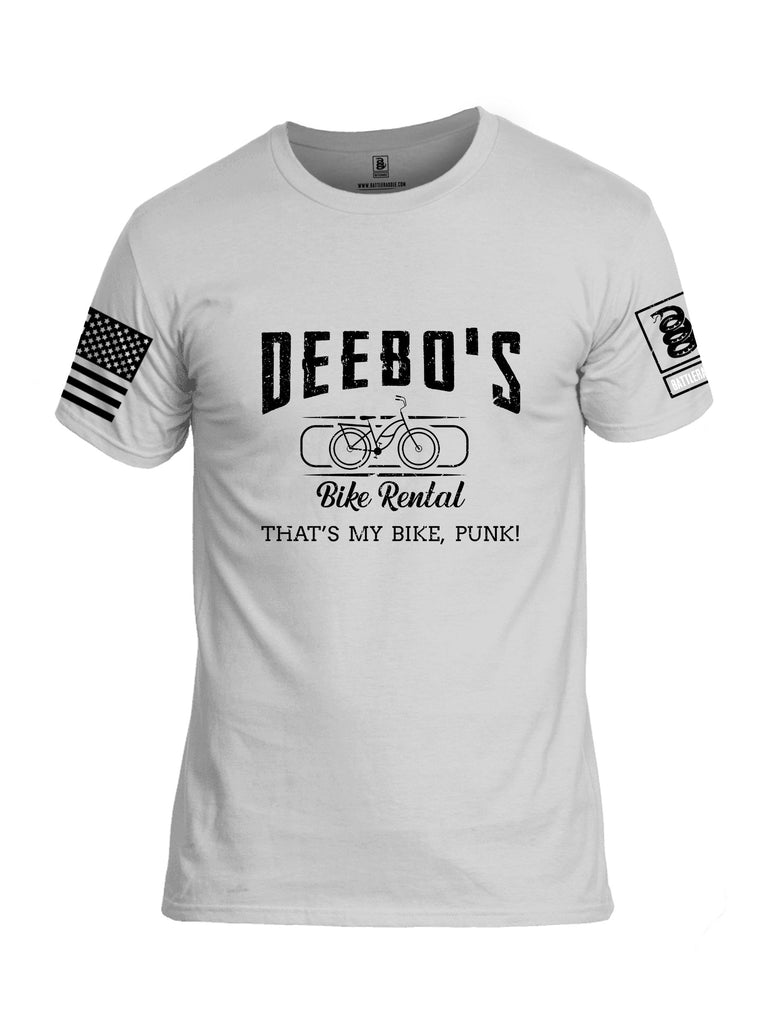 Battleraddle Deebos Bike Rental Black Sleeves Men Cotton Crew Neck T-Shirt