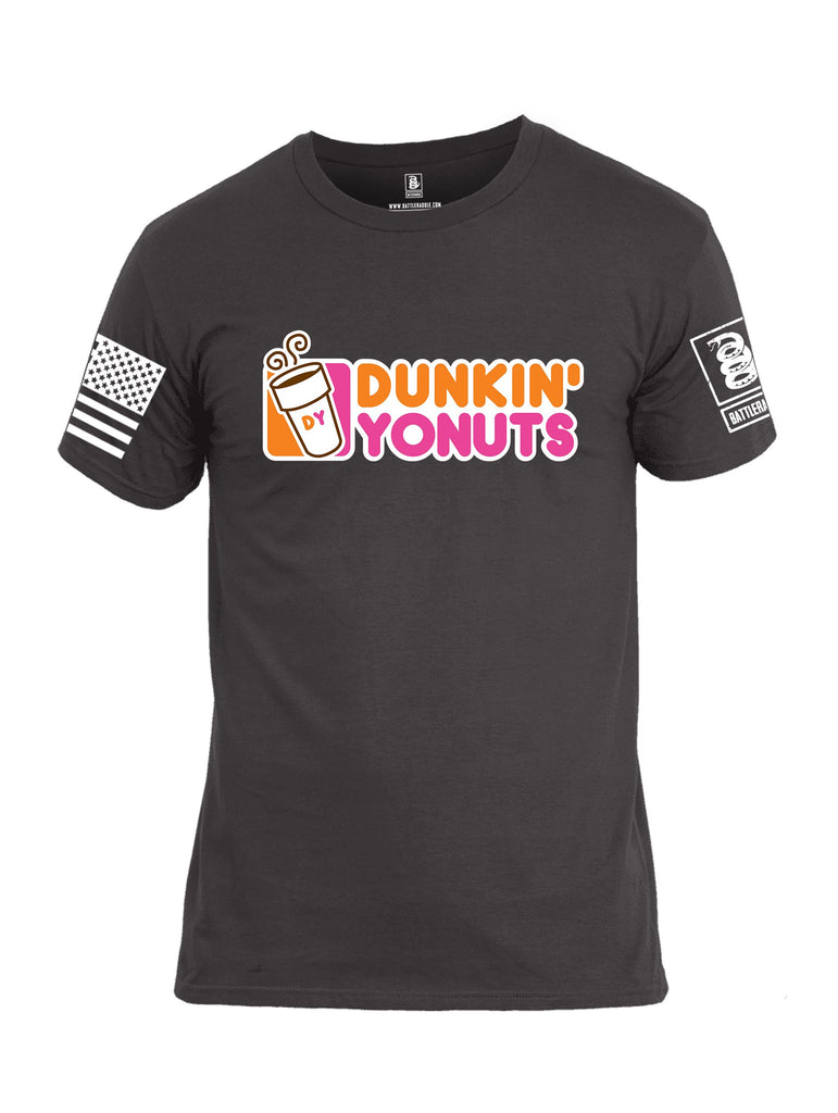 Battleraddle Dunkin Yonuts White Sleeves Men Cotton Crew Neck T-Shirt