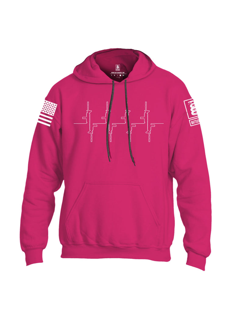 Battleraddle M4 Heart Beat White Sleeves Uni Cotton Blended Hoodie With Pockets