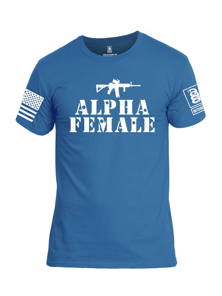 Battleraddle Alpha Female White Sleeves Men Cotton Crew Neck T-Shirt