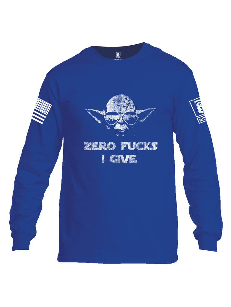 Battleraddle Zero Fucks I Give  Men Cotton Crew Neck Long Sleeve T Shirt