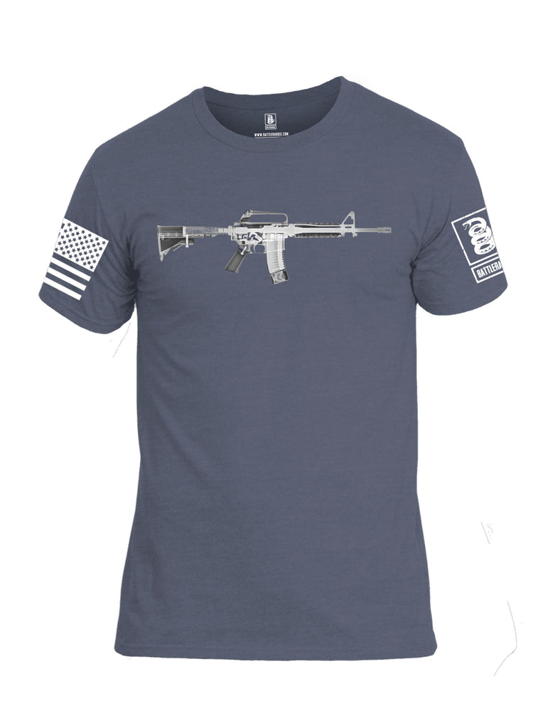 Battleraddle M4 Xray White Sleeves Men Cotton Crew Neck T-Shirt