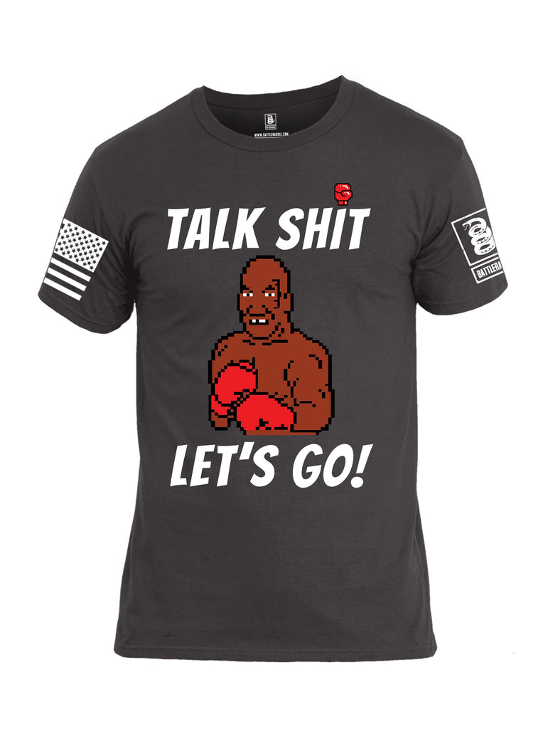 Battleraddle Talk Shit Lets Go White Sleeves Men Cotton Crew Neck T-Shirt