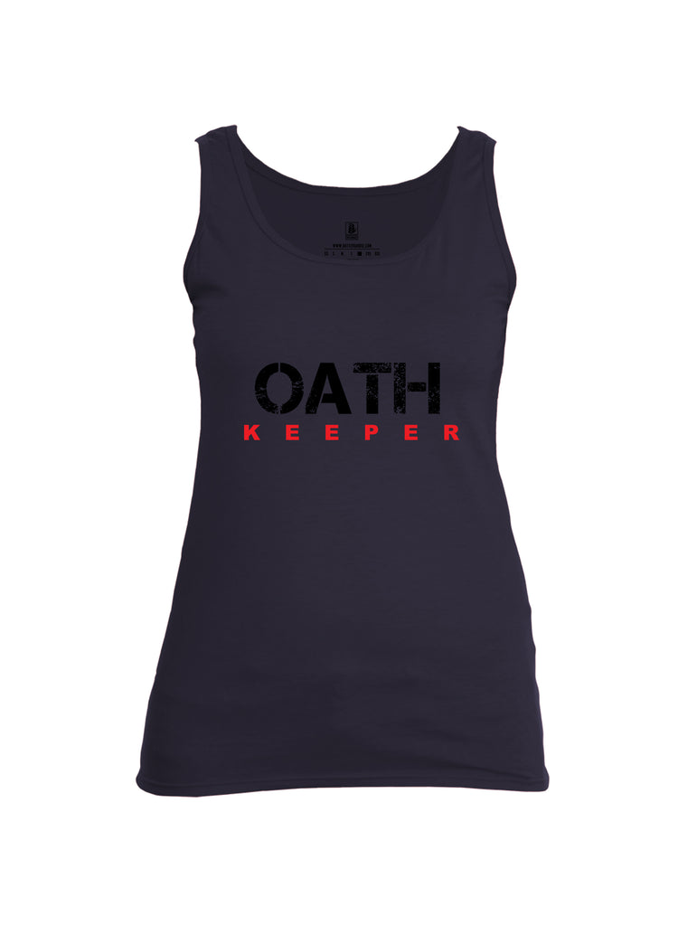 Battleraddle Oath Keeper Black {sleeve_color} Sleeves Women Cotton Cotton Tank Top