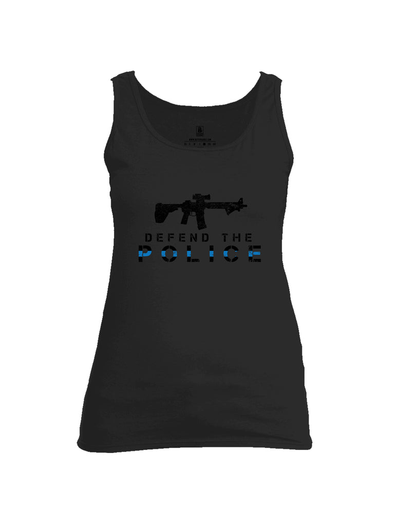 Battleraddle Defend The Police White {sleeve_color} Sleeves Women Cotton Cotton Tank Top