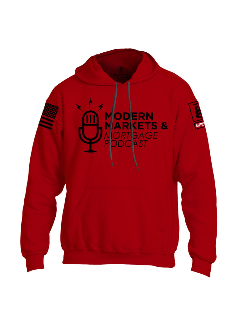 Battleraddle Modern Markets And Mortgages Podcast Black Sleeves Uni Cotton Blended Hoodie With Pockets