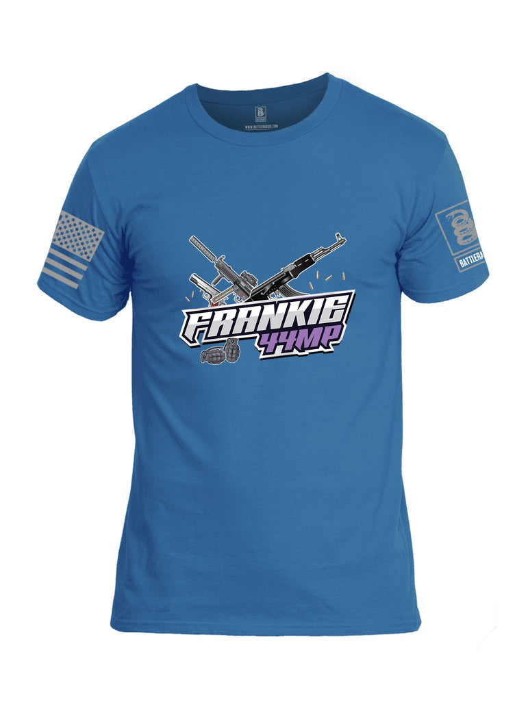Battleraddle Frankie44Mp Gaming Cross Rifles Grey Sleeves Men Cotton Crew Neck T-Shirt