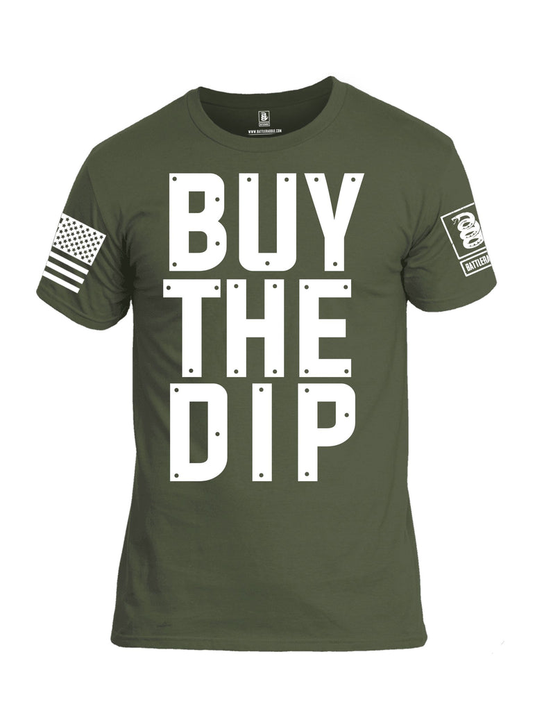 Battleraddle Buy The Dip White Sleeves Men Cotton Crew Neck T-Shirt
