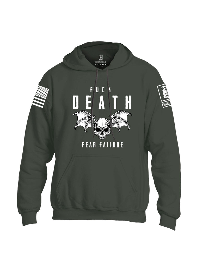Battleraddle Fuck Death Fear Failure White Sleeves Uni Cotton Blended Hoodie With Pockets