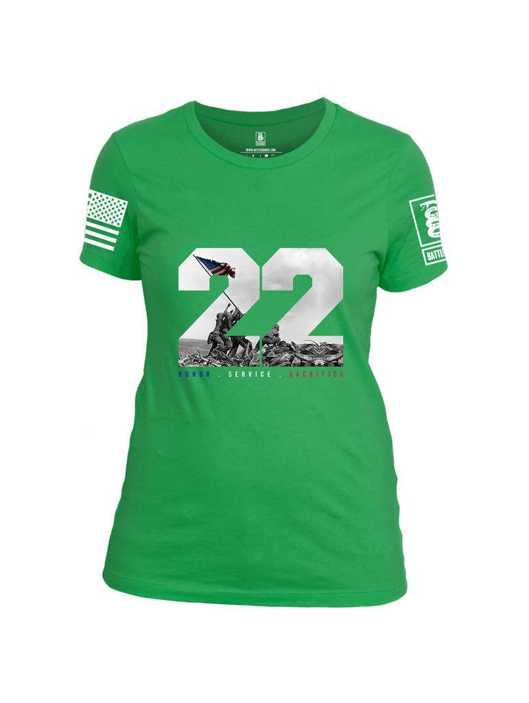 Battleraddle 22 Honor Service Sacrifice {sleeve_color} Sleeves Women Cotton Crew Neck T-Shirt