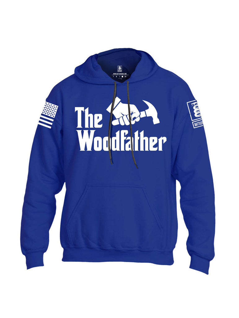 Battleraddle The Woodfather White Sleeves Uni Cotton Blended Hoodie With Pockets