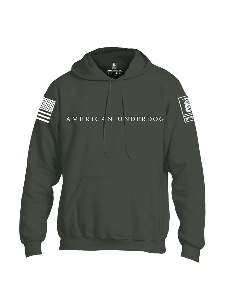 Battleraddle American Underdog White Sleeves Uni Cotton Blended Hoodie With Pockets