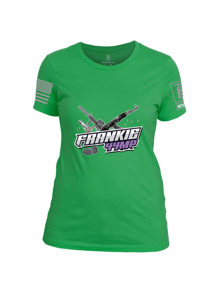 Battleraddle Frankie44Mp Gaming Cross Rifles Grey Sleeves Women Cotton Crew Neck T-Shirt