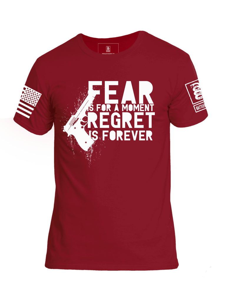 Battleraddle Fear Is For A Moment Regret Is Forever Mens Crew Neck Cotton T Shirt