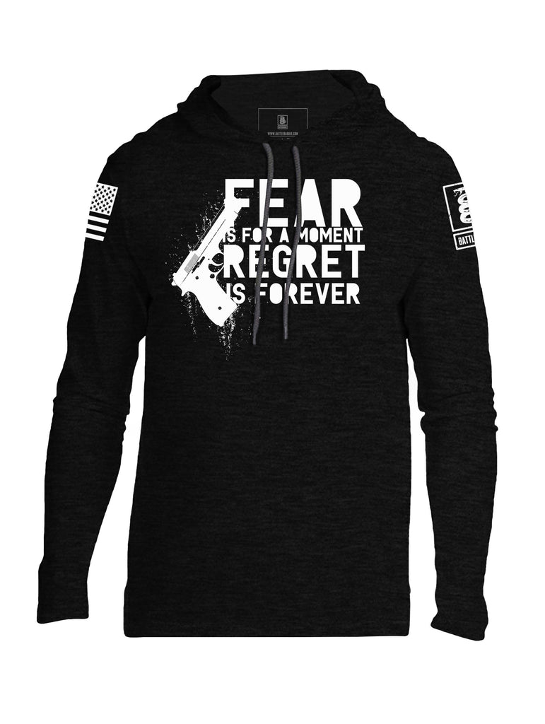 Fear Is For A Moment Regret Is Forever Mens Thin Cotton Lightweight Hoodie