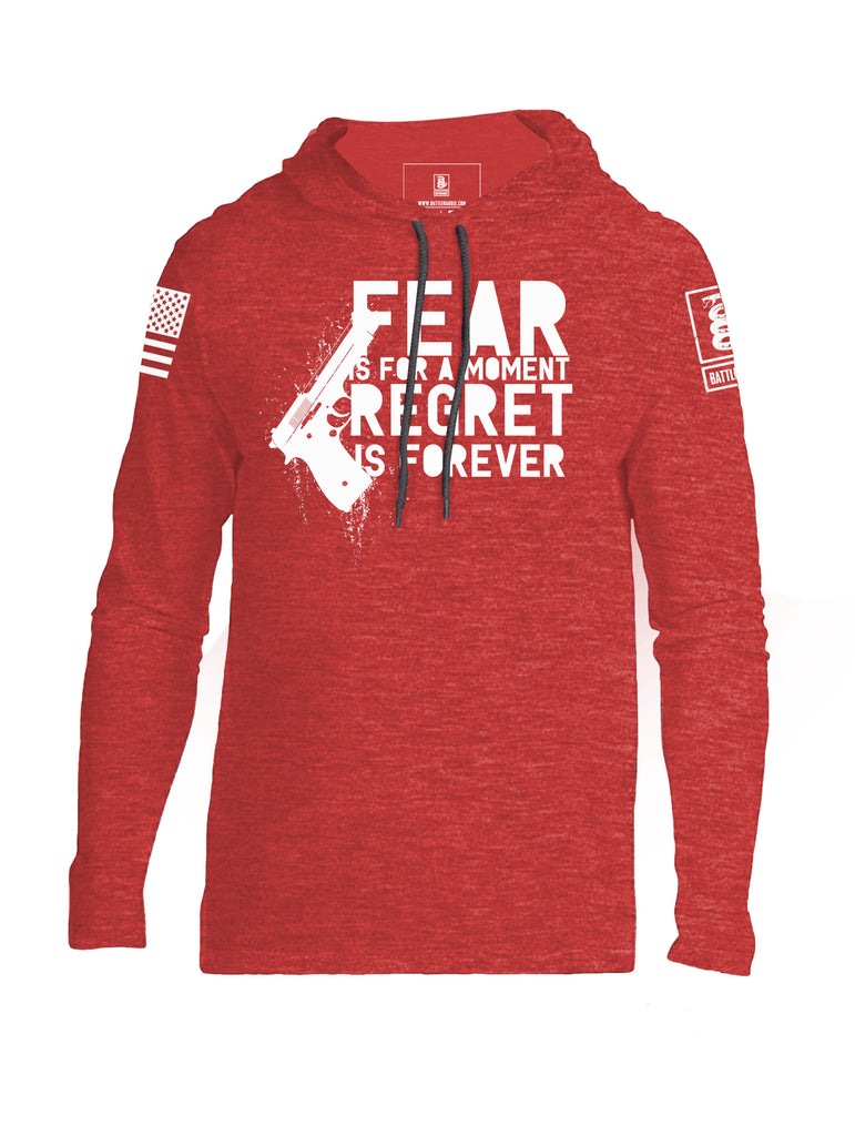 Fear Is For A Moment Regret Is Forever Mens Thin Cotton Lightweight Hoodie