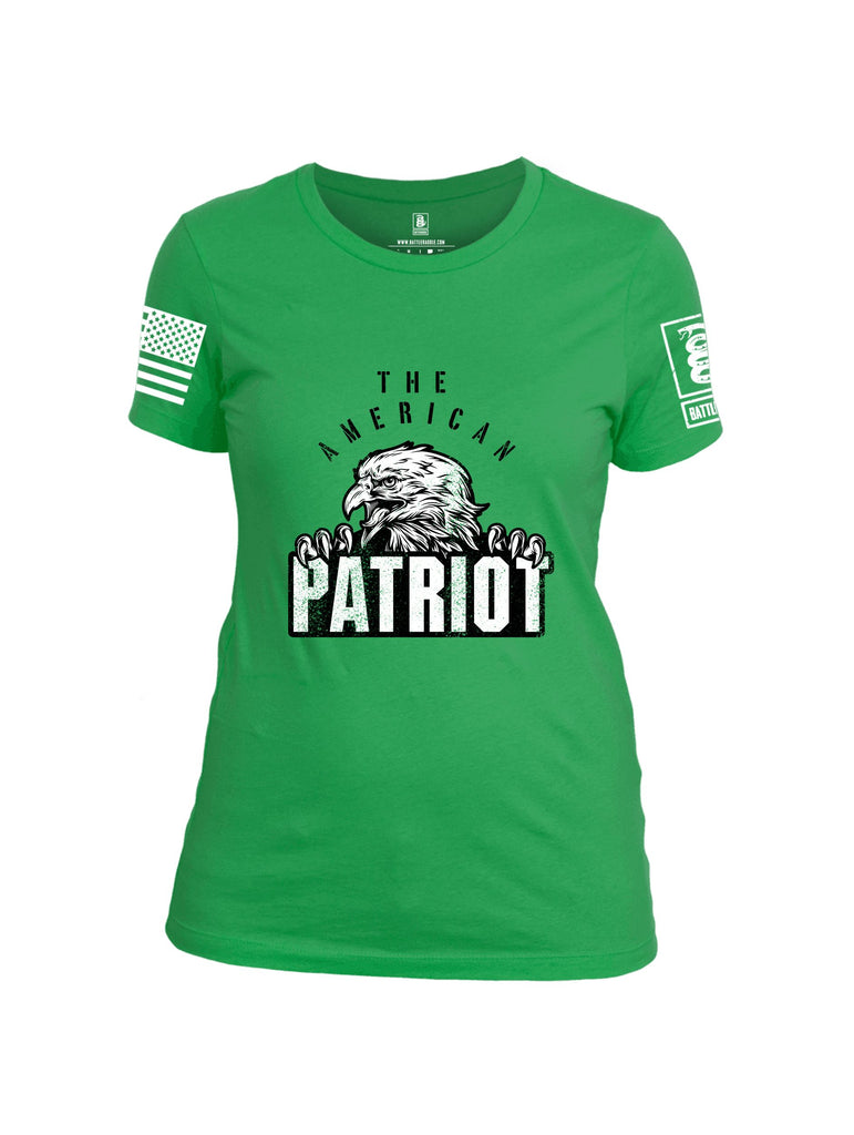 Battleraddle The Original American Patriot White Sleeves Women Cotton Crew Neck T-Shirt