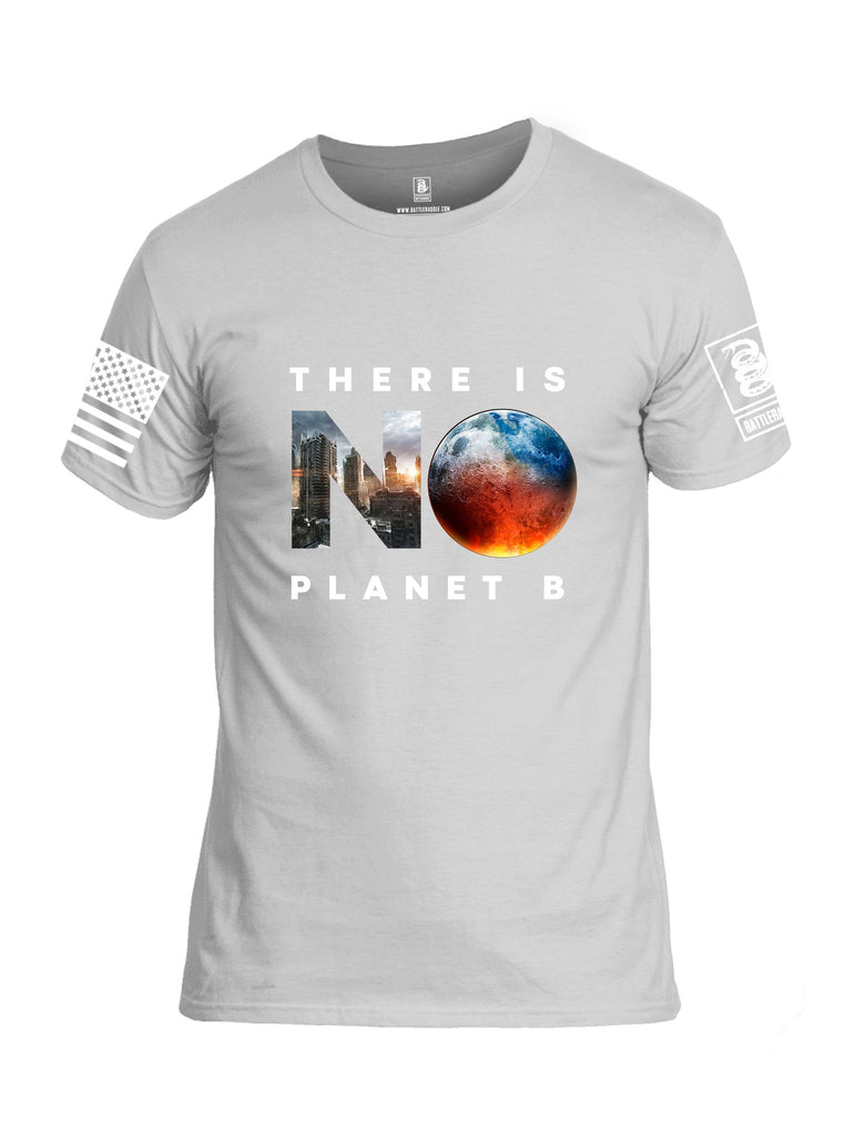 Battleraddle There Is No Planet B White Sleeves Men Cotton Crew Neck T-Shirt