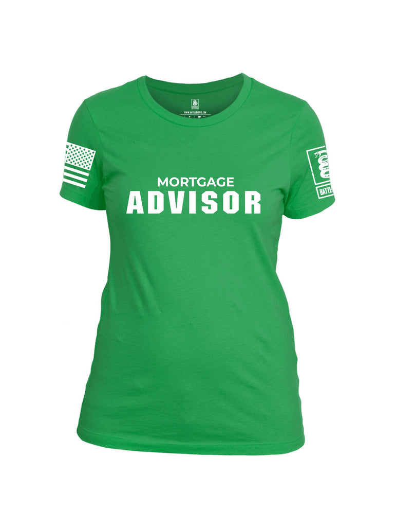 Battleraddle Mortgage Advisor White Sleeves Women Cotton Crew Neck T-Shirt