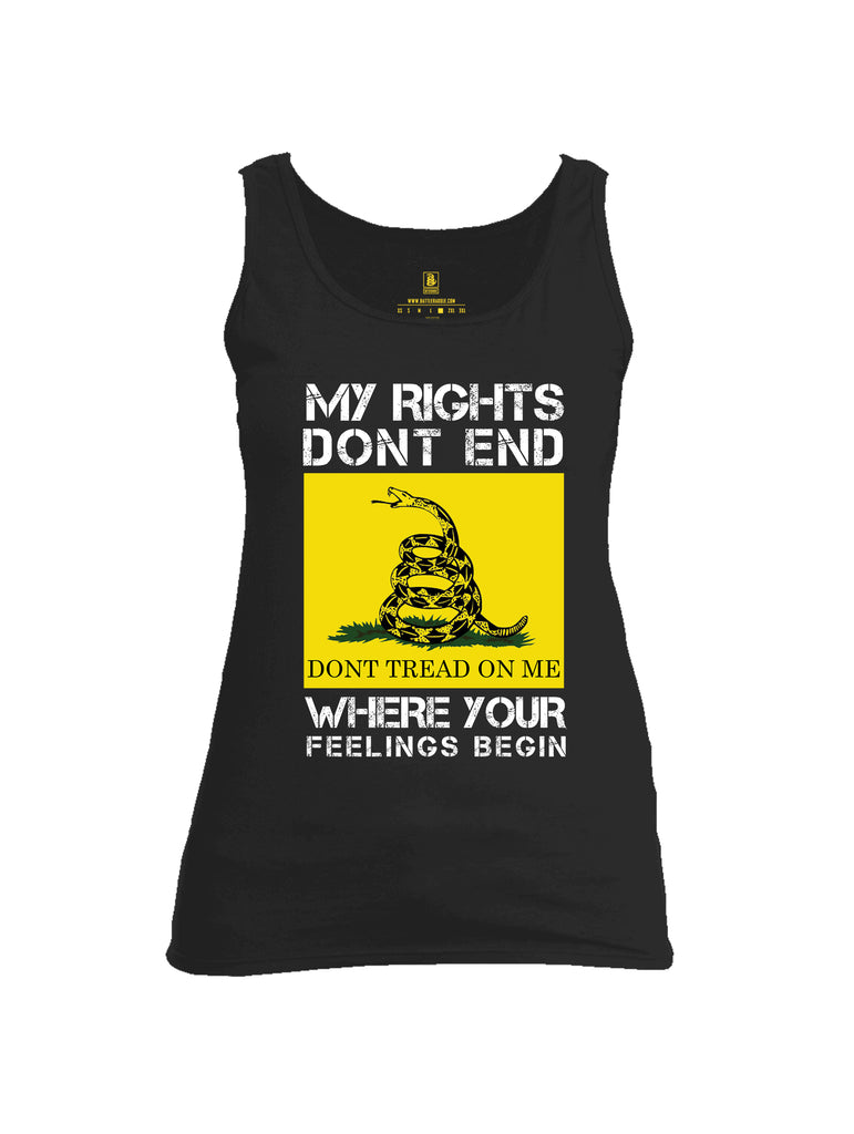 Battleraddle My Rights Dont End Where Your Feelings Begin {sleeve_color} Sleeves Women Cotton Cotton Tank Top