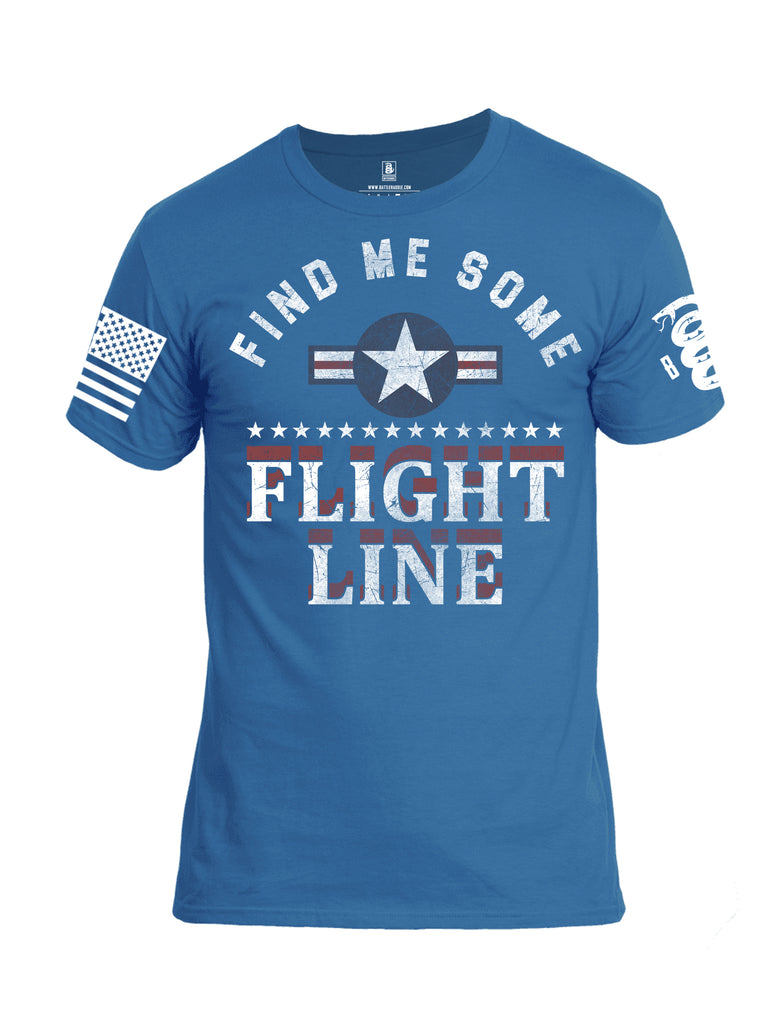 Battleraddle Find Me Some Flight Line White Sleeve Print Mens Cotton Crew Neck T Shirt
