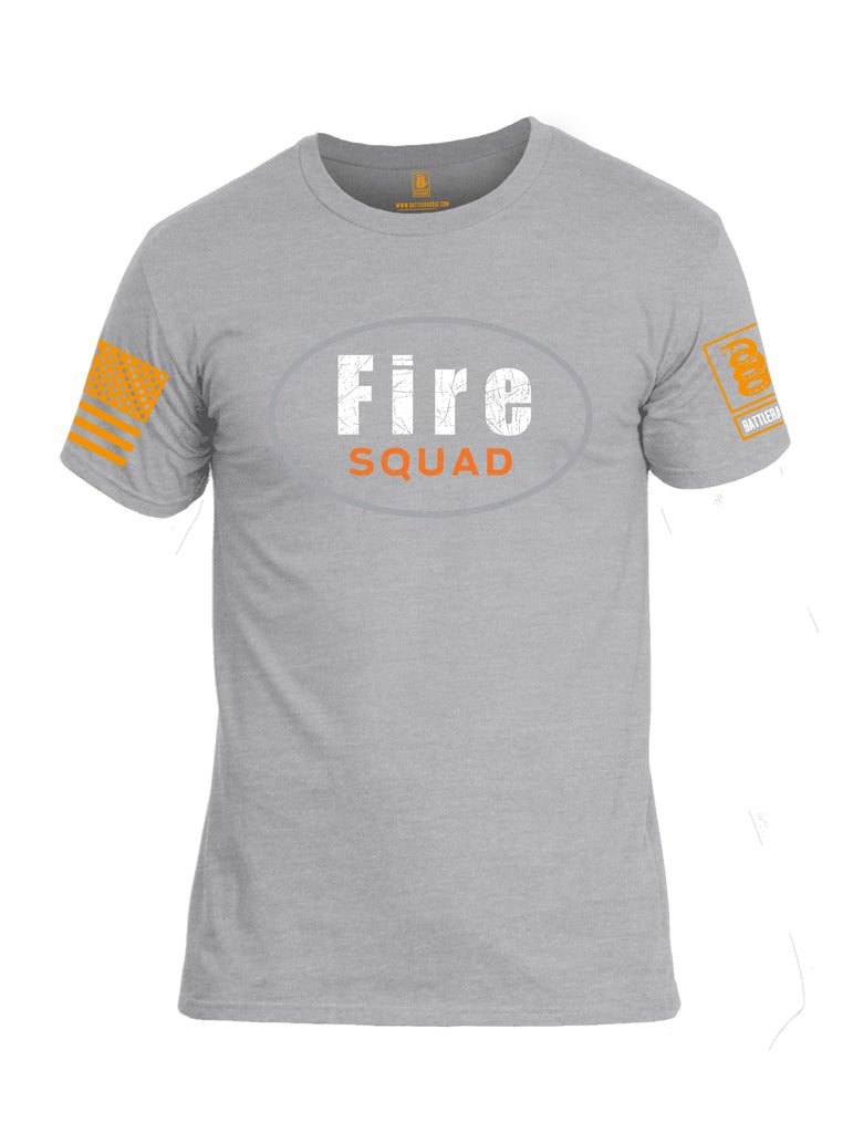 Battleraddle Fire Squad Orange Sleeve Print Mens Cotton  Crew Neck T Shirt