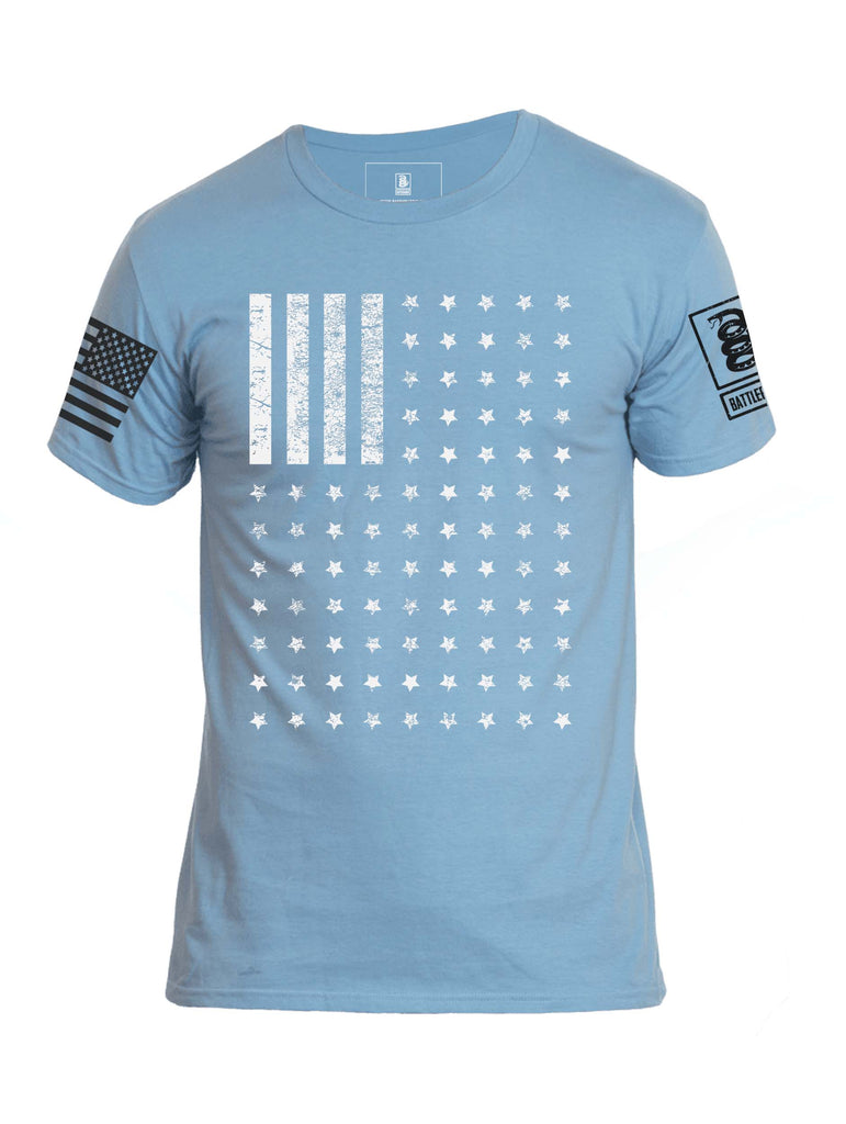 Battleraddle Vertical Four Blocks Flag Mens Crew Neck Cotton T Shirt