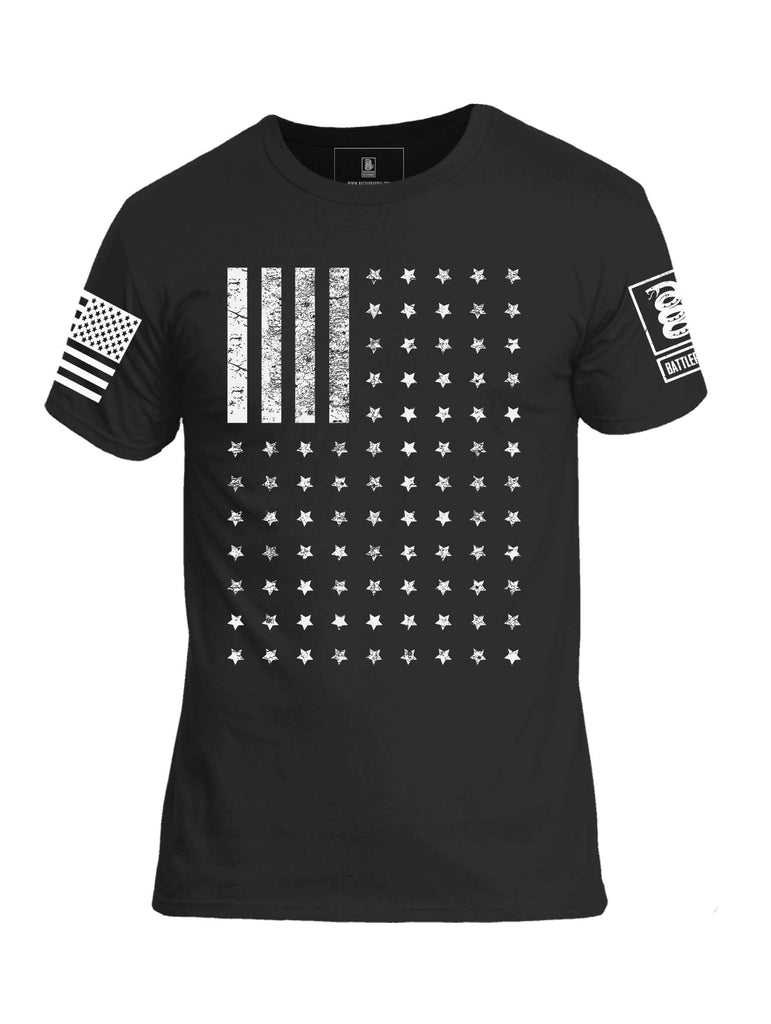 Battleraddle Vertical Four Blocks Flag Mens Crew Neck Cotton T Shirt