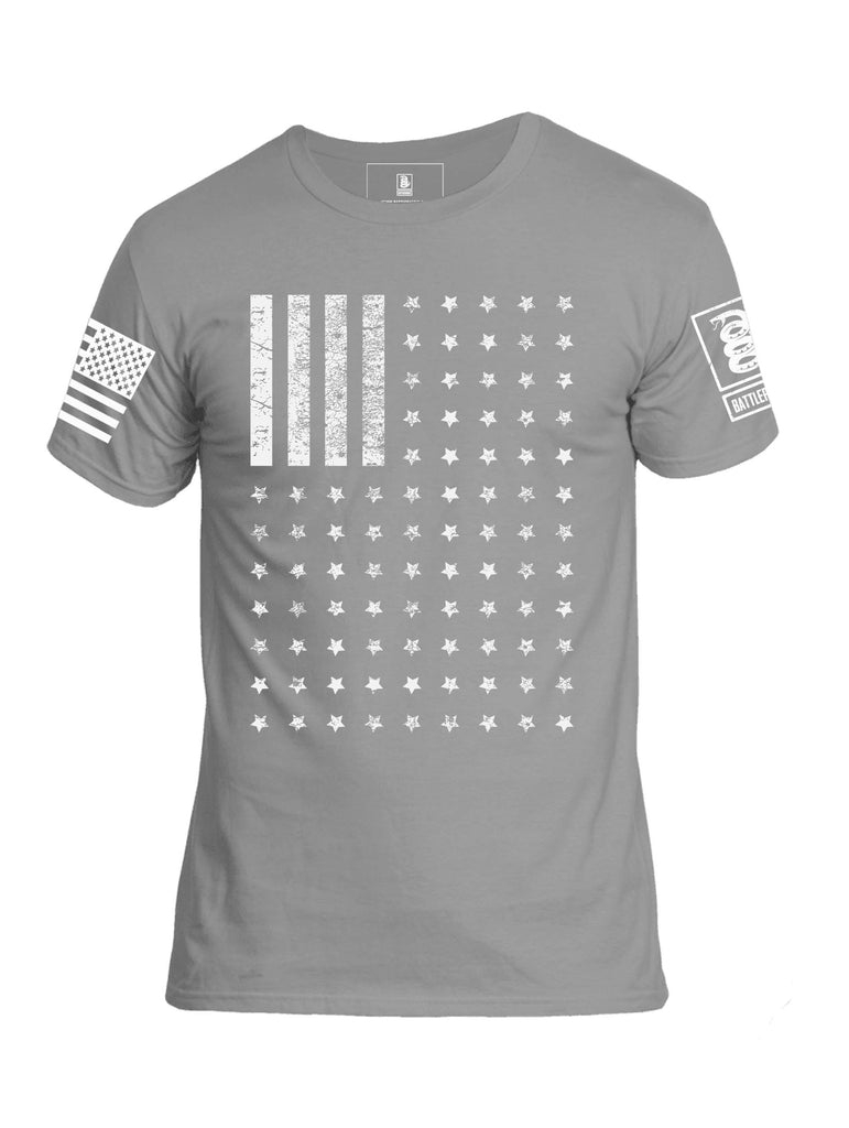 Battleraddle Vertical Four Blocks Flag Mens Crew Neck Cotton T Shirt
