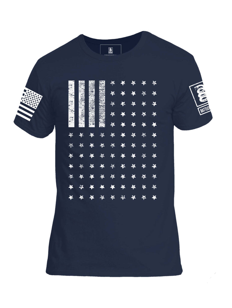 Battleraddle Vertical Four Blocks Flag Mens Crew Neck Cotton T Shirt