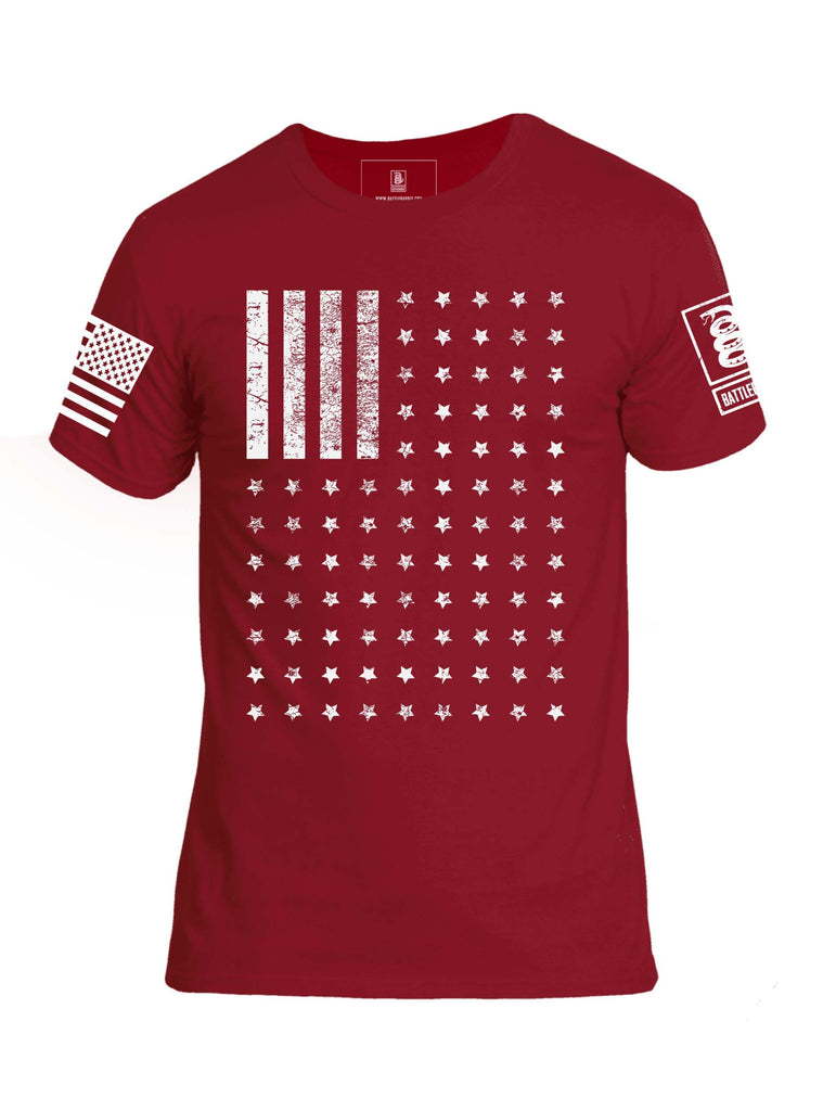 Battleraddle Vertical Four Blocks Flag Mens Crew Neck Cotton T Shirt