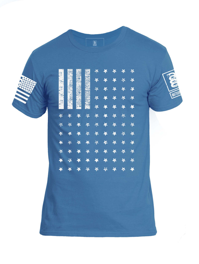 Battleraddle Vertical Four Blocks Flag Mens Crew Neck Cotton T Shirt