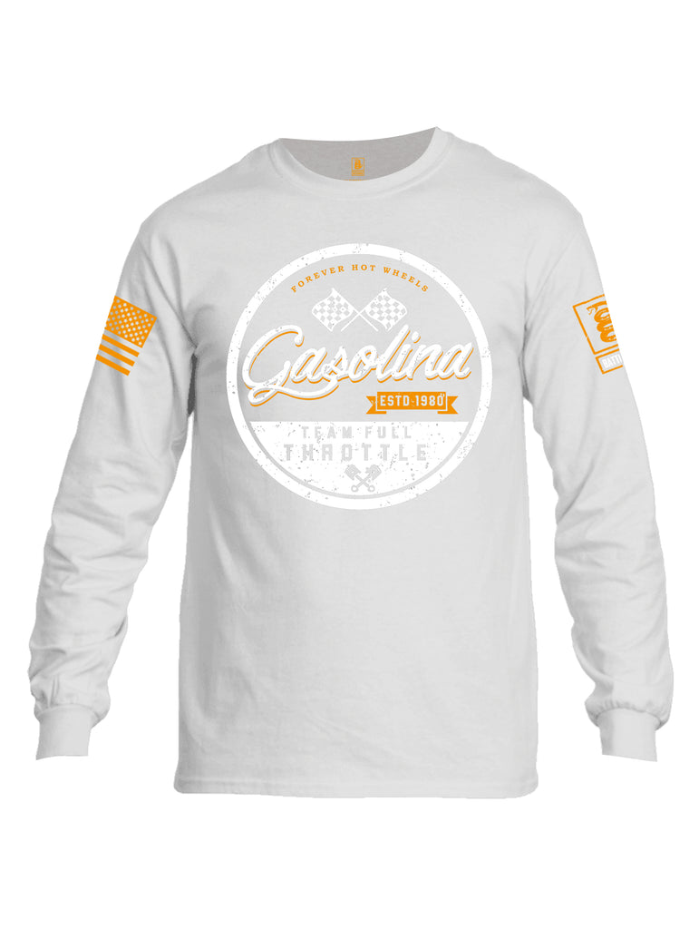 Battleraddle Forever Hot Wheels Gasolina Team Full Throttle Orange Sleeve Print Mens Cotton Long Sleeve Crew Neck T Shirt
