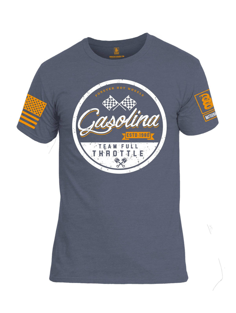 Battleraddle Forever Hot Wheels Gasolina Team Full Throttle Orange Sleeve Print Mens Cotton Crew Neck T Shirt shirt|custom|veterans|Apparel-Mens T Shirt-cotton