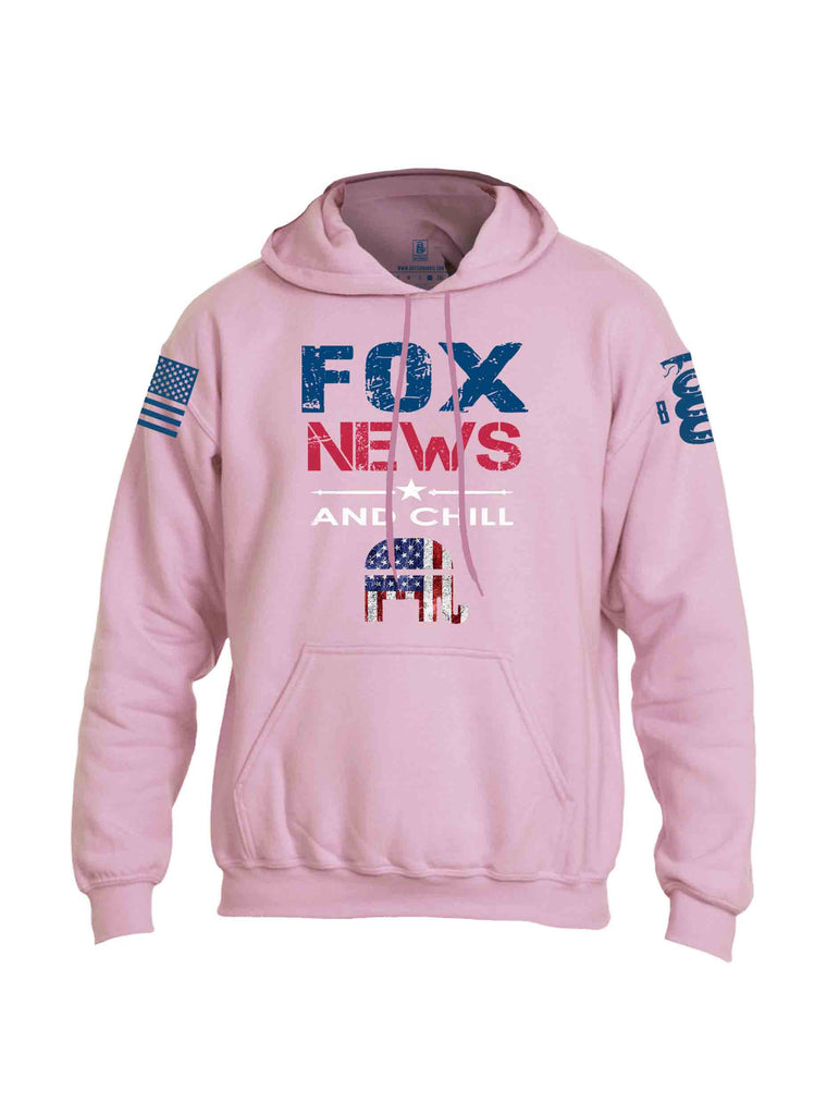 Battleraddle Fox News And Chill Blue Sleeve Print Mens Blended Hoodie With Pockets