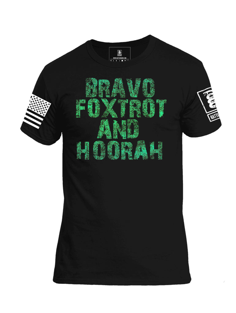 Battleraddle Bravo Foxtrot And Hoorah Black Ops Edition Mens Cotton Crew Neck T Shirt - Battleraddle® LLC
